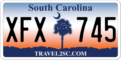 SC license plate XFX745