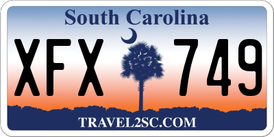 SC license plate XFX749