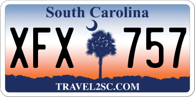 SC license plate XFX757