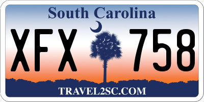 SC license plate XFX758