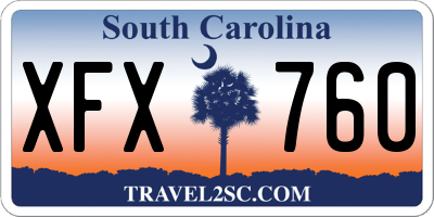 SC license plate XFX760