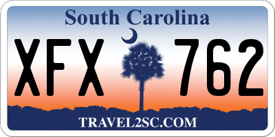 SC license plate XFX762