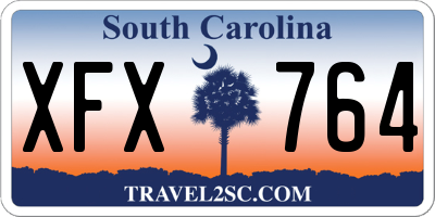 SC license plate XFX764