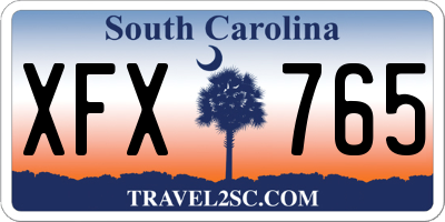 SC license plate XFX765