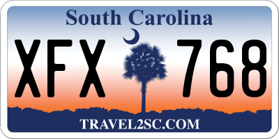SC license plate XFX768