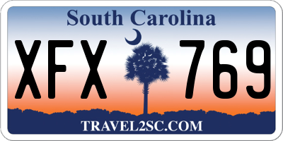 SC license plate XFX769