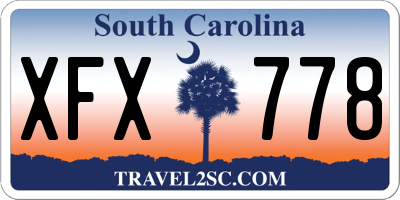 SC license plate XFX778