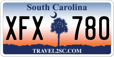 SC license plate XFX780