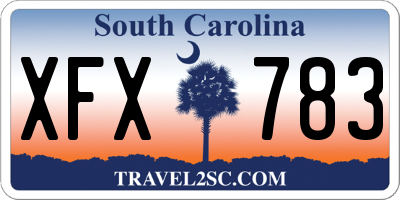 SC license plate XFX783