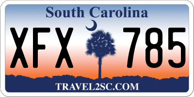 SC license plate XFX785