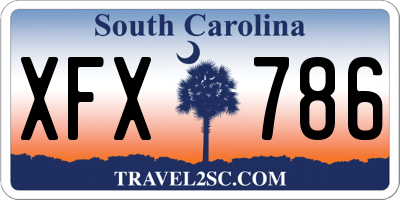SC license plate XFX786