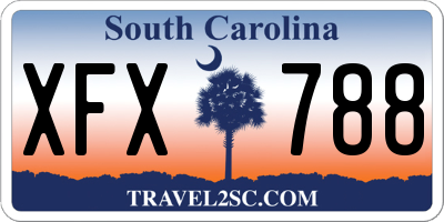 SC license plate XFX788