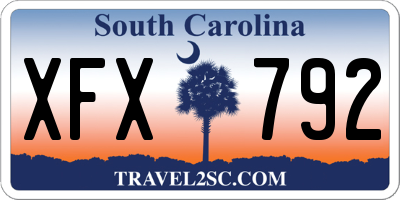 SC license plate XFX792