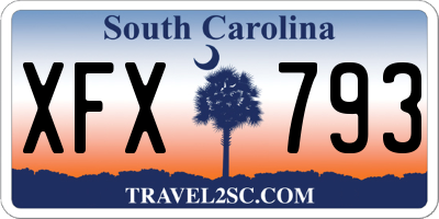 SC license plate XFX793