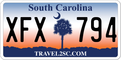 SC license plate XFX794
