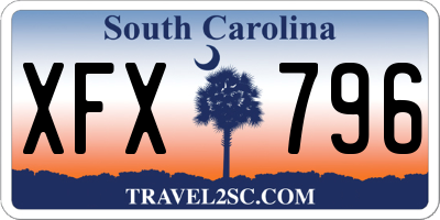 SC license plate XFX796