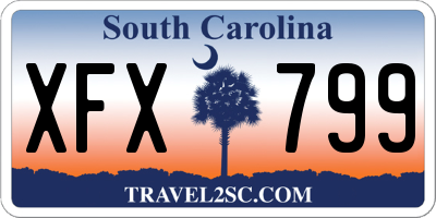 SC license plate XFX799