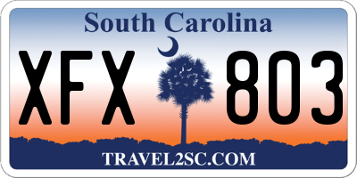 SC license plate XFX803