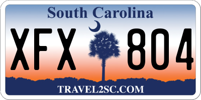 SC license plate XFX804
