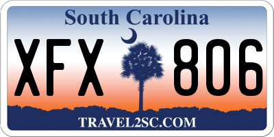 SC license plate XFX806