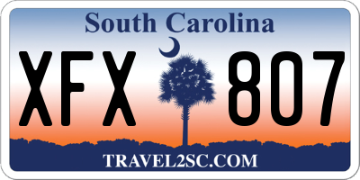 SC license plate XFX807