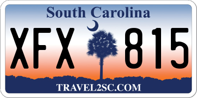 SC license plate XFX815