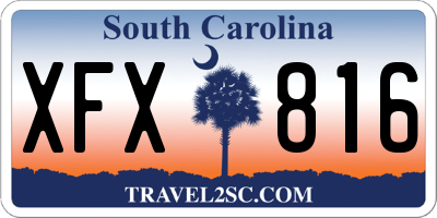 SC license plate XFX816