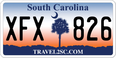 SC license plate XFX826