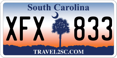 SC license plate XFX833