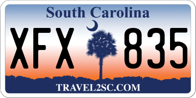 SC license plate XFX835