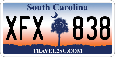 SC license plate XFX838