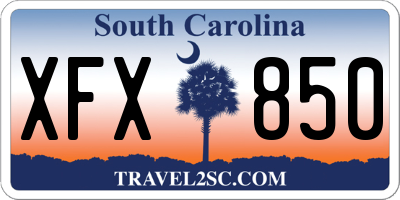 SC license plate XFX850