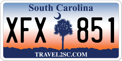 SC license plate XFX851