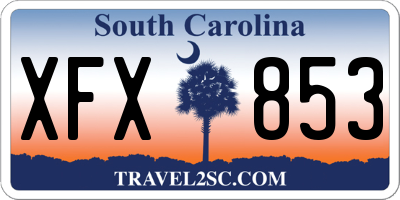 SC license plate XFX853
