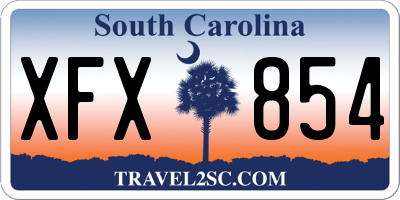SC license plate XFX854