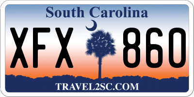 SC license plate XFX860