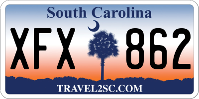 SC license plate XFX862