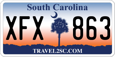SC license plate XFX863