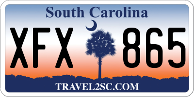 SC license plate XFX865