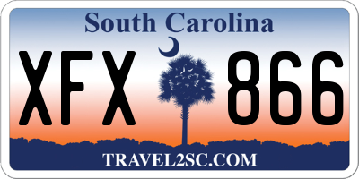 SC license plate XFX866