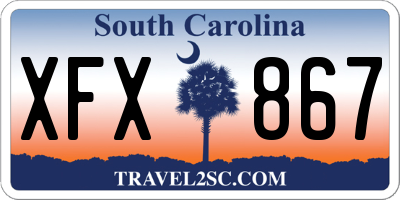 SC license plate XFX867