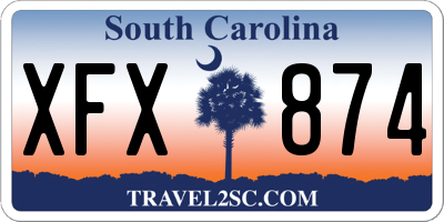 SC license plate XFX874