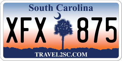 SC license plate XFX875
