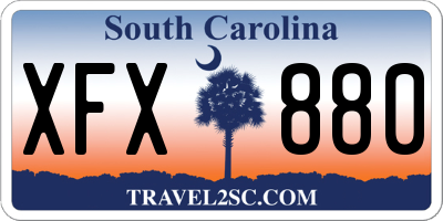 SC license plate XFX880