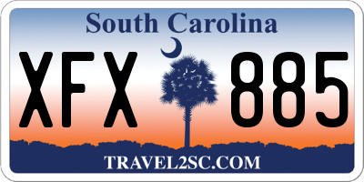 SC license plate XFX885