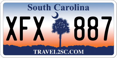 SC license plate XFX887