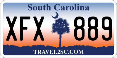 SC license plate XFX889