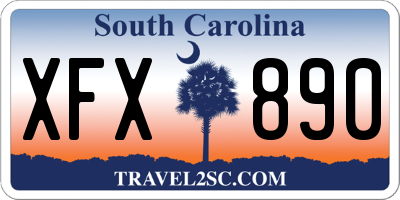 SC license plate XFX890