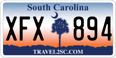 SC license plate XFX894