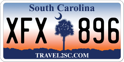 SC license plate XFX896